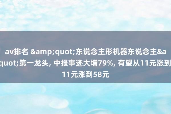 av排名 &quot;东说念主形机器东说念主&quot;第一龙头， 中报事迹大增79%， 有望从11元涨到58元