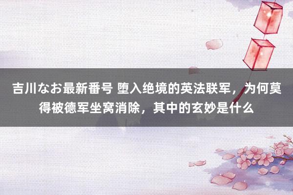 吉川なお最新番号 堕入绝境的英法联军，为何莫得被德军坐窝消除，其中的玄妙是什么