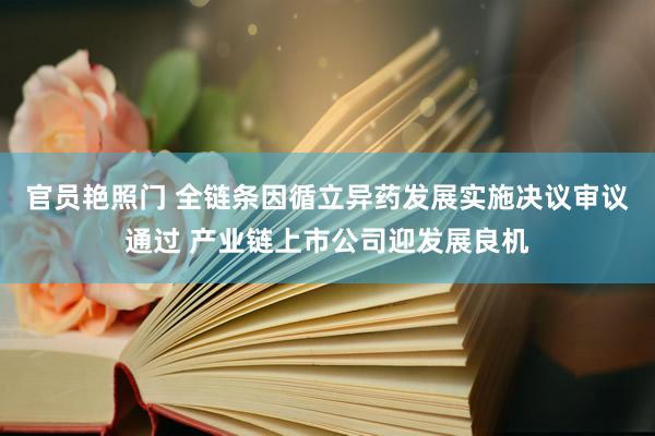 官员艳照门 全链条因循立异药发展实施决议审议通过 产业链上市公司迎发展良机