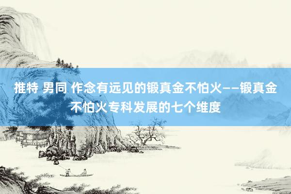 推特 男同 作念有远见的锻真金不怕火——锻真金不怕火专科发展的七个维度