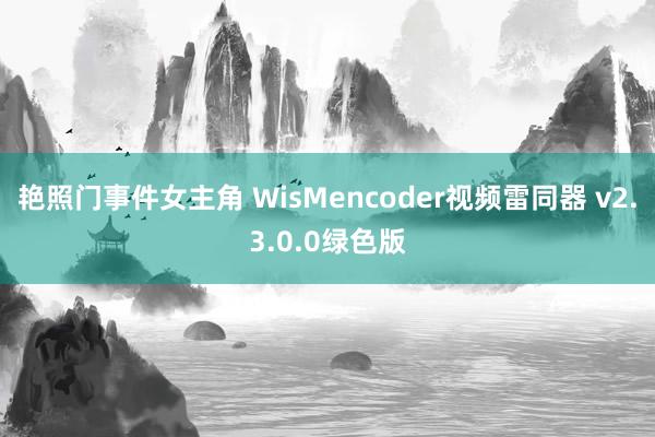 艳照门事件女主角 WisMencoder视频雷同器 v2.3.0.0绿色版