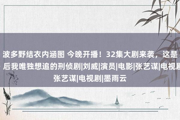 波多野结衣内涵图 今晚开播！32集大剧来袭，这是《狂飙》后我唯独想追的刑侦剧|刘威|演员|电影|张艺谋|电视剧|墨雨云