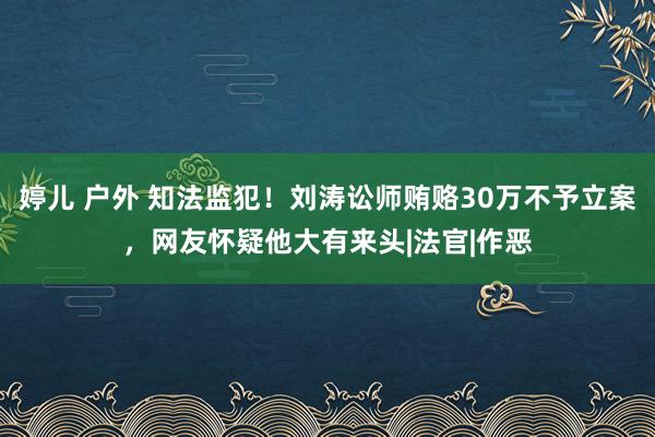 婷儿 户外 知法监犯！刘涛讼师贿赂30万不予立案，网友怀疑他大有来头|法官|作恶